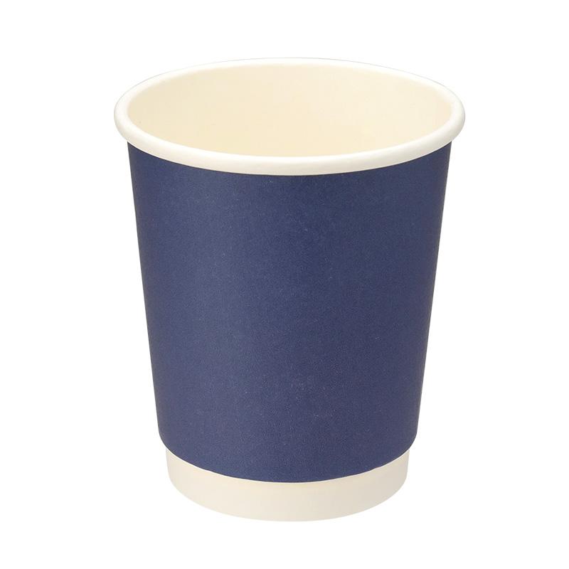 二重断熱紙コップ 8オンス ネイビーブルー 口径80mm 25個 : e-cafe