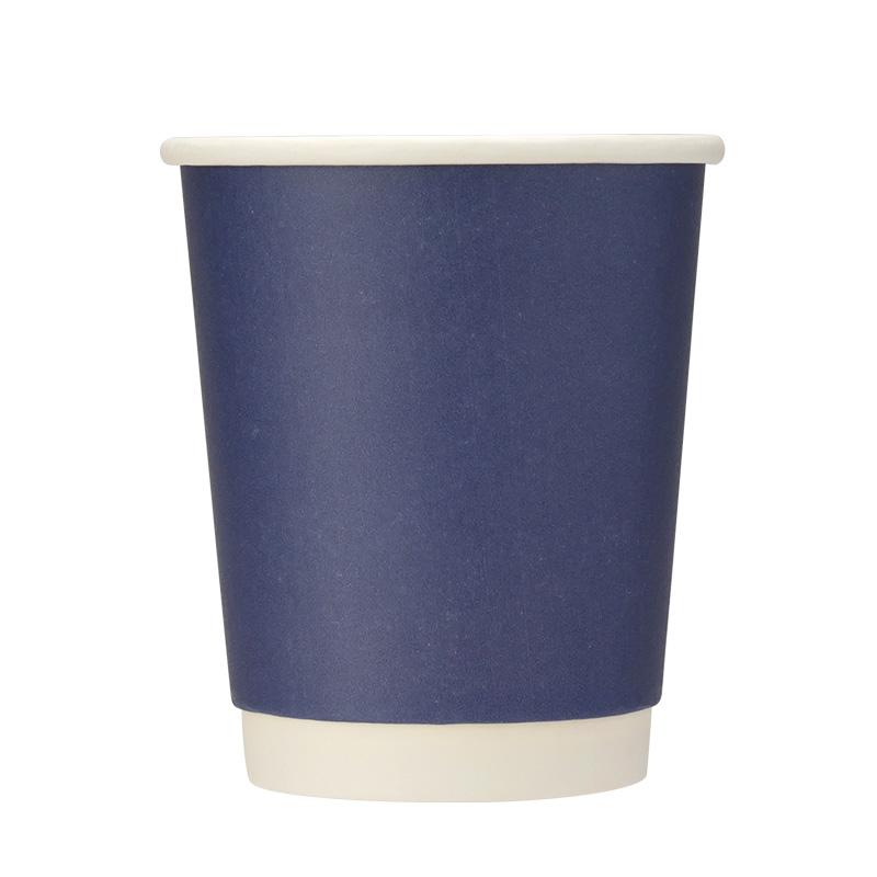 二重断熱紙コップ 8オンス ネイビーブルー 口径80mm 25個 : e-cafe