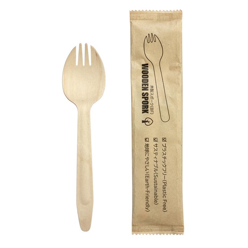 木製スポークBF 紙袋入り フォークスプーン 162mm 100本 : e-cafe