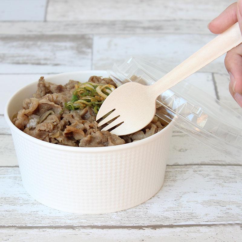 木製スポークBF 紙袋入り フォークスプーン 162mm 100本 : e-cafe