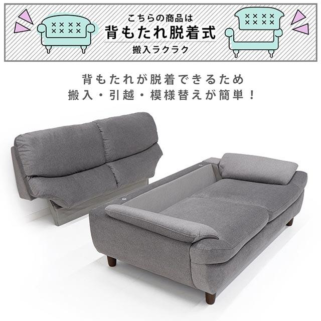 ソファ ソファー 2人掛けソファ 2人掛け おしゃれ コンパクト 一人暮らし ファブリック 布 撥水機能付 背もたれ脱着 搬入楽々 撥水 シンプル_12