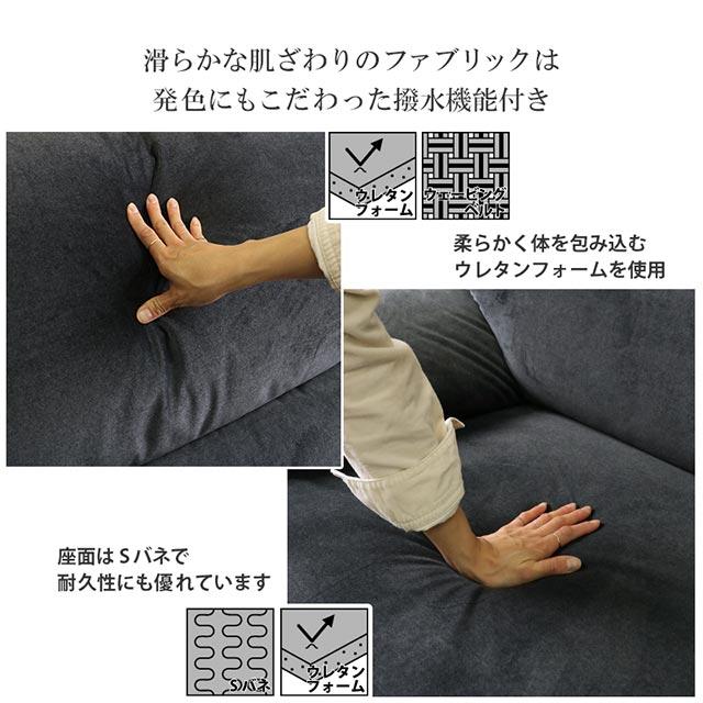 ソファ ソファー 2人掛けソファ 2人掛け おしゃれ コンパクト 一人暮らし ファブリック 布 撥水機能付 背もたれ脱着 搬入楽々 撥水 シンプル_11