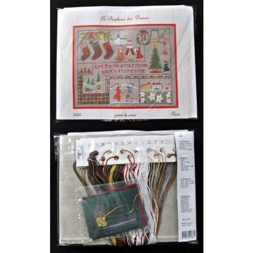 ル・ボヌール・デ・ダム クロスステッチ刺繍キット 2683 Tableau Abecedaire Noel クリスマスの風景の画像