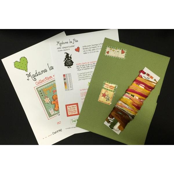 マダム ラ フェ クロスステッチ刺繍キット MINI35 Ginger Cookie ジンジャークッキー 【送料無料】の画像