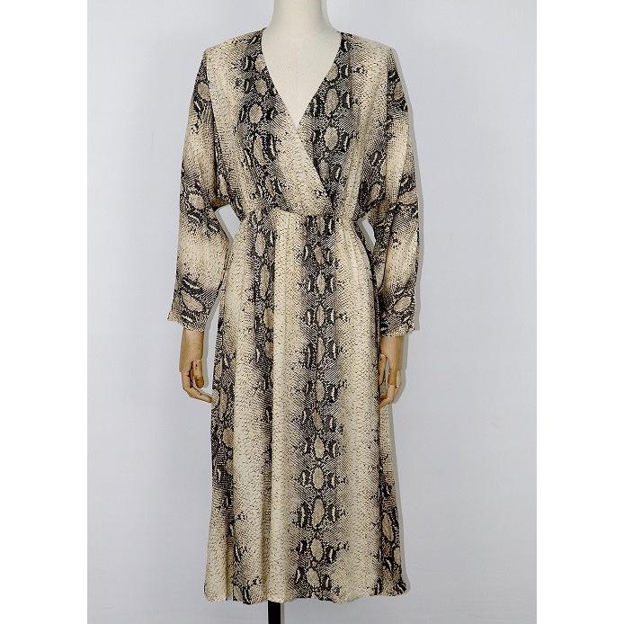 【極美品】BCBG MAXAZRIA パイソンカシュクールワンピース スネーク 極美品】BCBG MAXAZRIA パイソンカシュクールワンピース スネーク