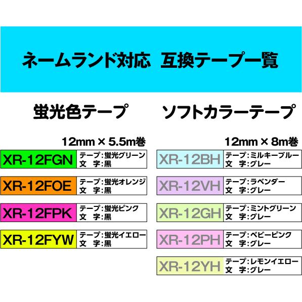 ラベルライター ネームランド カシオ 用 互換テープカートリッジ 幅