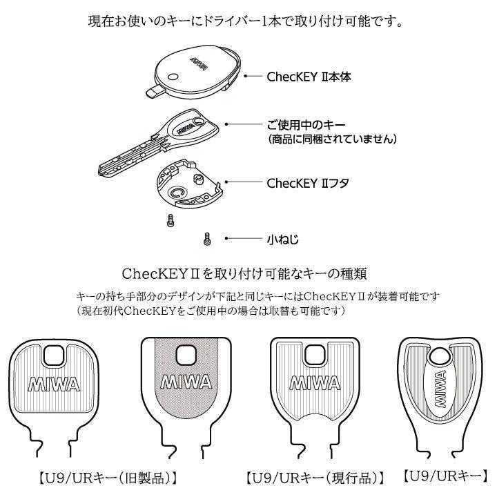 MIWA PS PR メーカー純正キー 合鍵 ＋ ChecKEY2 チェッキー2 ブラック お得セット｜e-comebiyori｜04