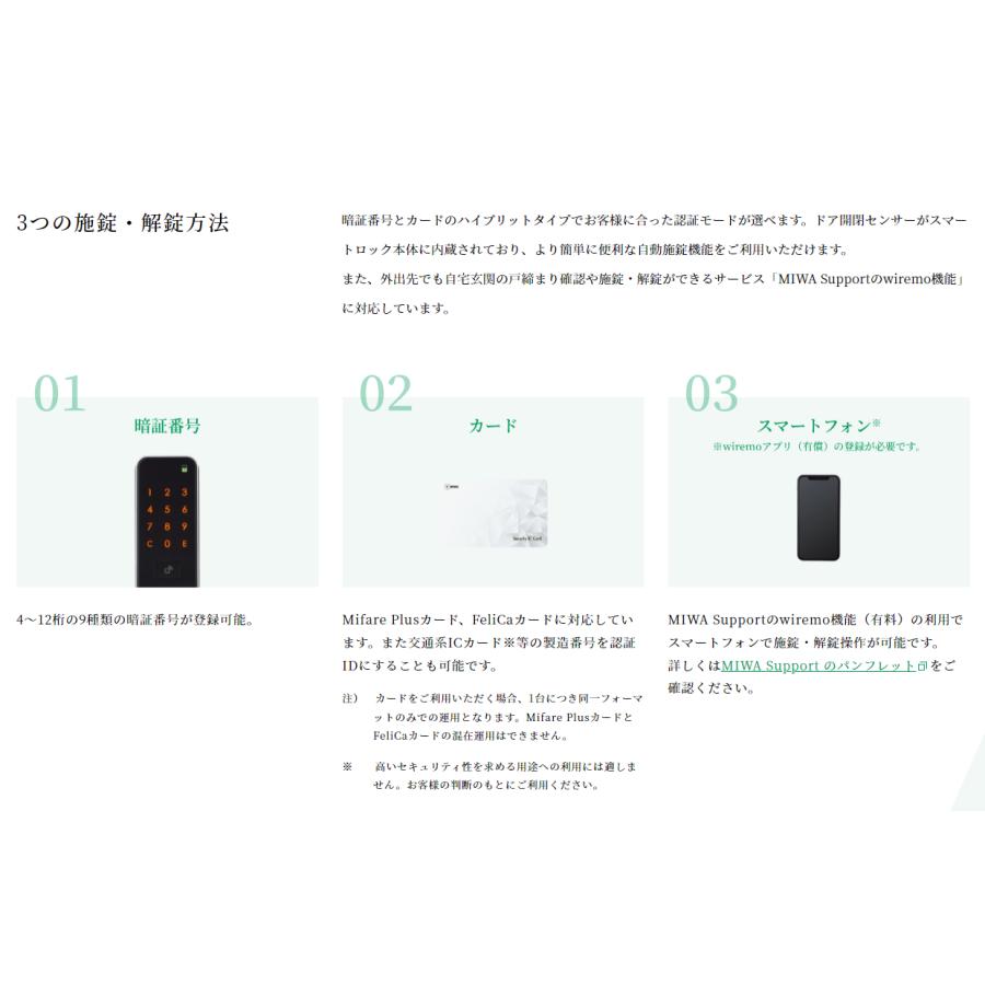 MIWA スマートロック PiACK3smart インターネット接続パック オートロック 自動施錠 ピアック3 1ロック｜e-comebiyori｜04