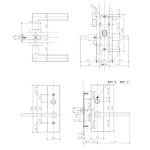 パナソニック レバーハンドル 表示錠 N1型 MJE2HN14ST サテンシルバー色 (塗装) ドアノブ 内装ドア 洗面 トイレ｜e-comebiyori｜02