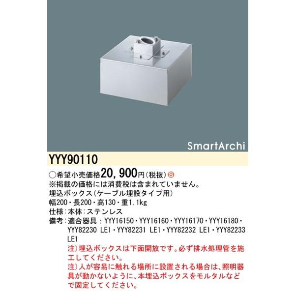 パナソニック SmartArchi 埋込ボックス ケーブル埋設タイプ用 ステンレス 下面開放 YYY90110_1