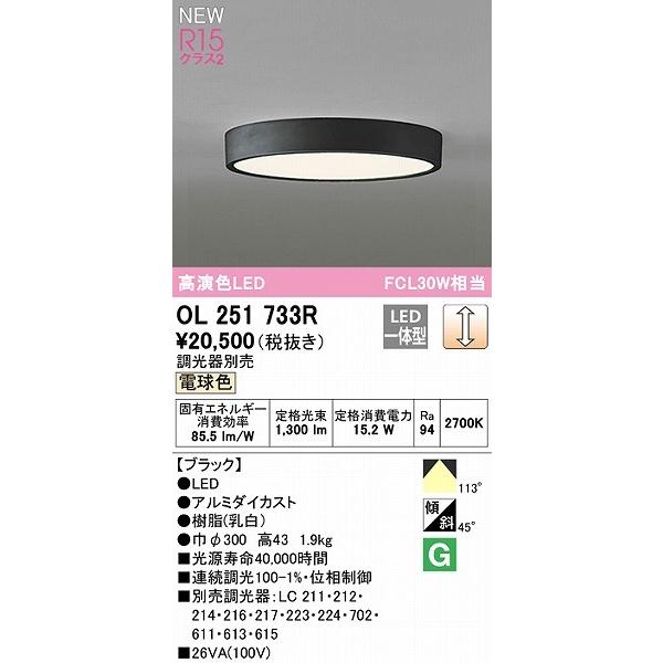 ODELIC（オーデリック） 小型シーリングライト ブラック φ300 LED 電球