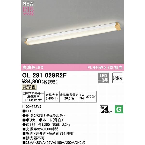 オーデリック ブラケットライト 40形 ナチュラル LED（電球色） OL291029R2F
