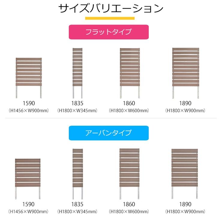 おしゃれ 庭 屋外 一体型スタイリッシュフェンス 1800×900mm フラット 単品 人工木 4524804110810 【樹脂】
