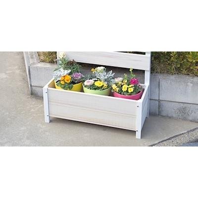 (メーカー直送) エクスプラ スタイリッシュ プランター 幅800mm ホワイトオーク プラスチック ASA PVC 4524804135202の画像