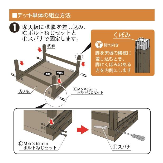 (メーカー直送) 人工木ユニットデッキII オープンタイプ 0.75坪 アッシュブラウン 4524804141876の画像