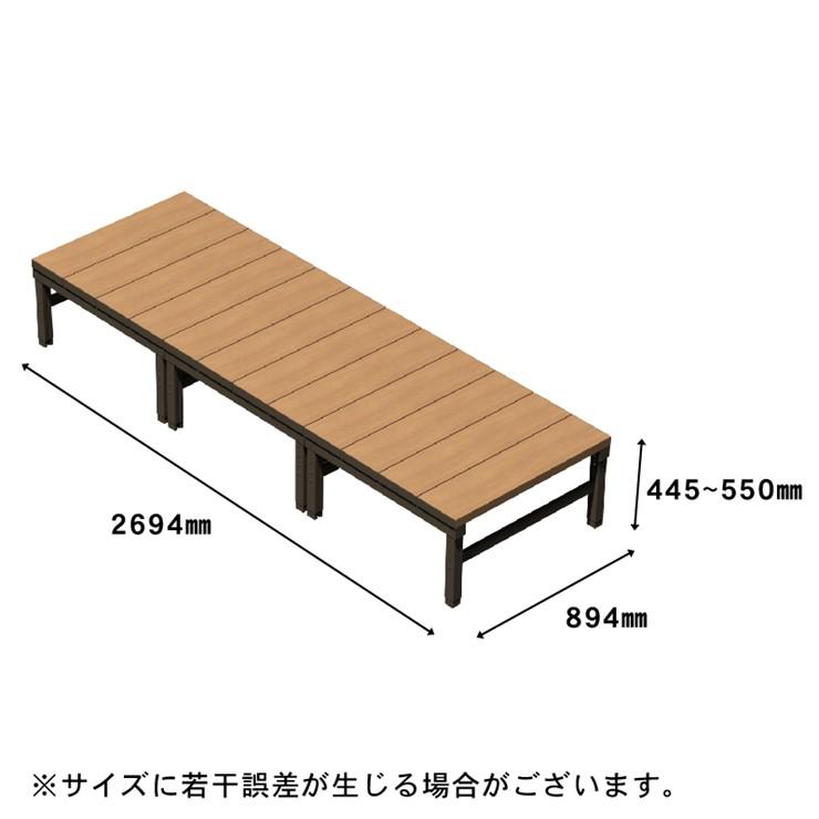 (メーカー直送) 人工木ユニットデッキII オープンタイプ 0.75坪 アッシュブラウン 4524804141876の画像