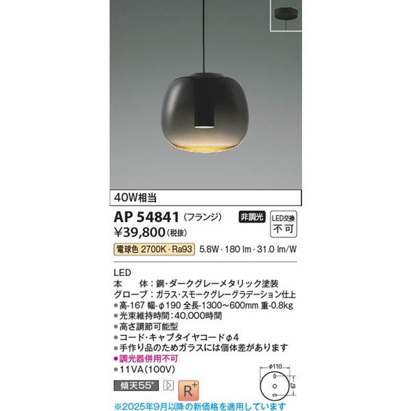 コイズミ照明 AP54841 コイズミ ペンダントライト LED（電球色
