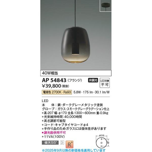 コイズミ照明 AP54843 コイズミ ペンダントライト LED（電球色