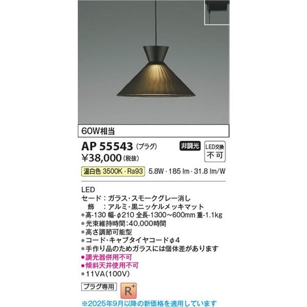 コイズミ照明 AP55543 コイズミ レール用ペンダントライト グレー LED