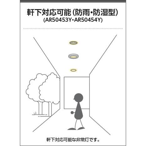 AR50453Y コイズミ 軒下用非常灯 30分タイプ 埋込型 低天井用（〜3m） LED（昼白色） (AR50453 代替品)の画像