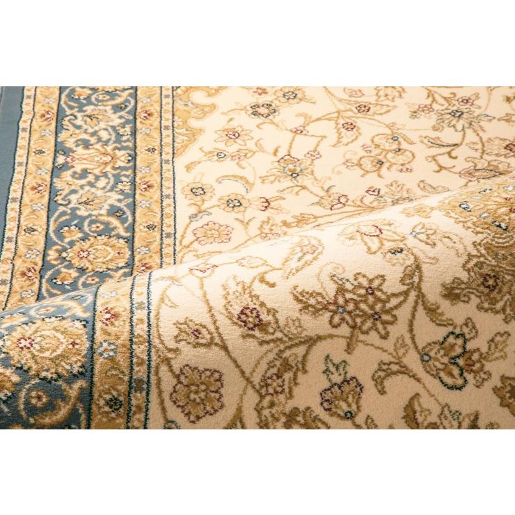 (メーカー直送) カーペット ラグ マット 3畳 200×250 ブルー ペルシャ絨毯風 ベルギー産 ルル 7280-6454 Globe ディーパス_2