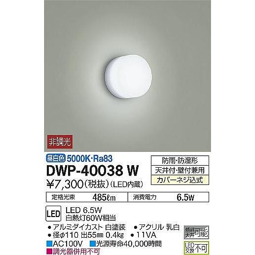 DWP-40038W ダイコー 屋外用ブラケット LED（昼白色）｜e-connect｜02