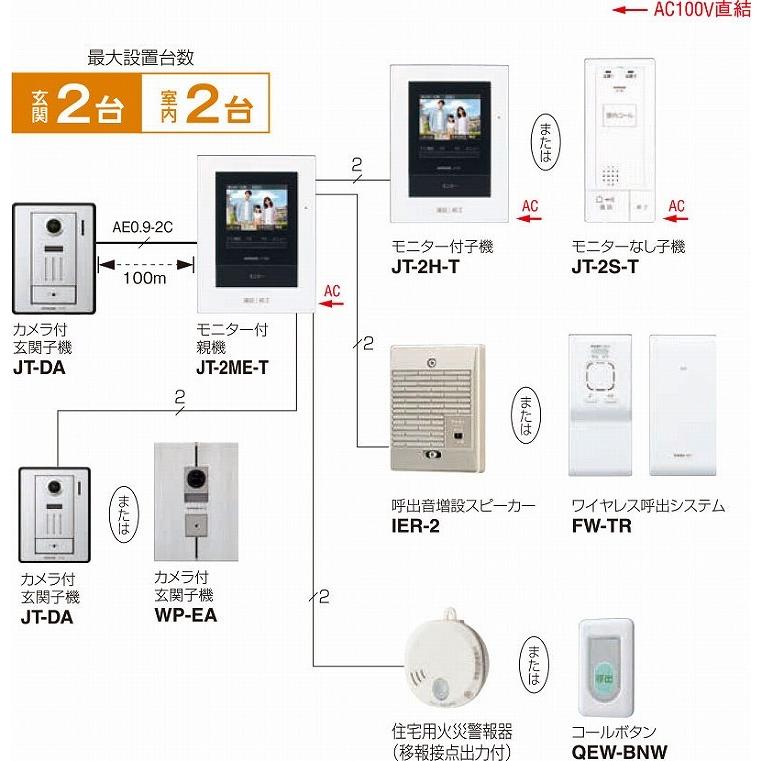 JTS-2AE-T アイホン ドアホンセット(録画機能付) 2・2タイプ JTS-2AE-T アイホン ドアホンセット(録画機能付) 2・2タイプ