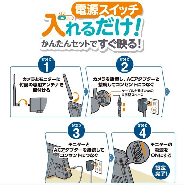 WC3A7ML マスプロ電工 防犯カメラ＆モニターセット 屋外 センサー