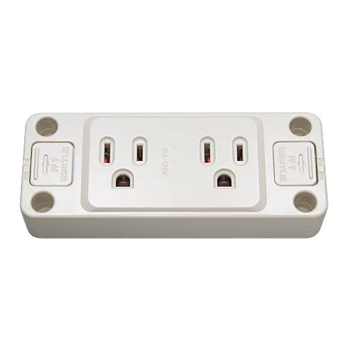 ME8641 明工社 接地ダブルコンセント（仮設用）15A 125V : コネクト