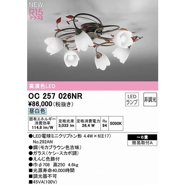 OC257026NR オーデリック シャンデリア 6灯 LED（昼白色） 〜6畳の画像