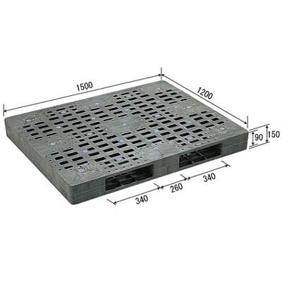 (メーカー直送) 法人様限定 R2-1215F サンコー プラスチックパレット 三甲 グレー （プラパレ）