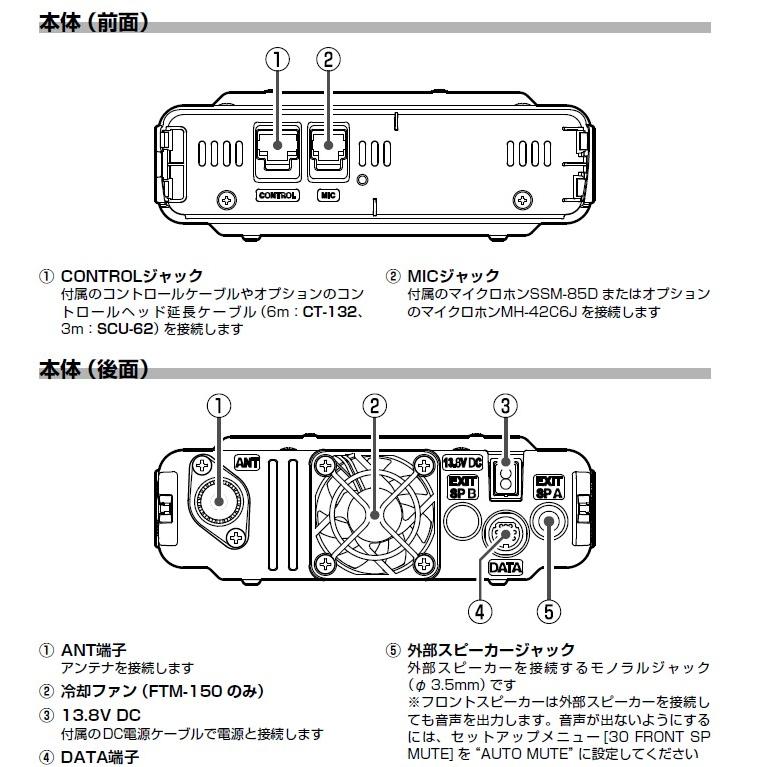 FTM-150 ASP(FTM150 ASP) 50W & CB980(外部スピーカー) 144 FTM-150 ASP(FTM150 ASP) 50W & CB980(外部スピーカー) 144