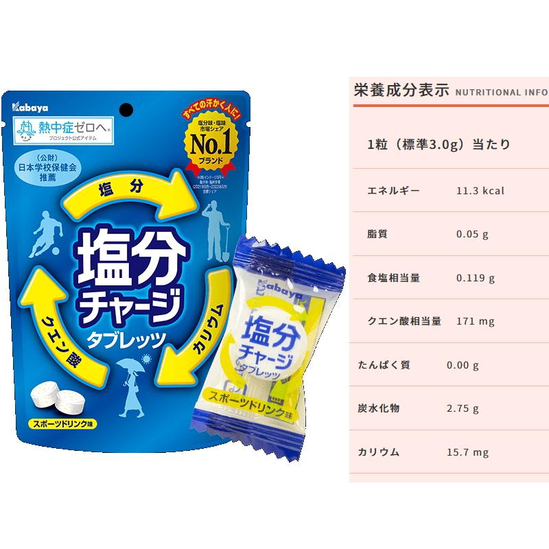 カバヤ食品 塩分チャージタブレッツ 塩レモン 81g ×48個賞味期限2023 12