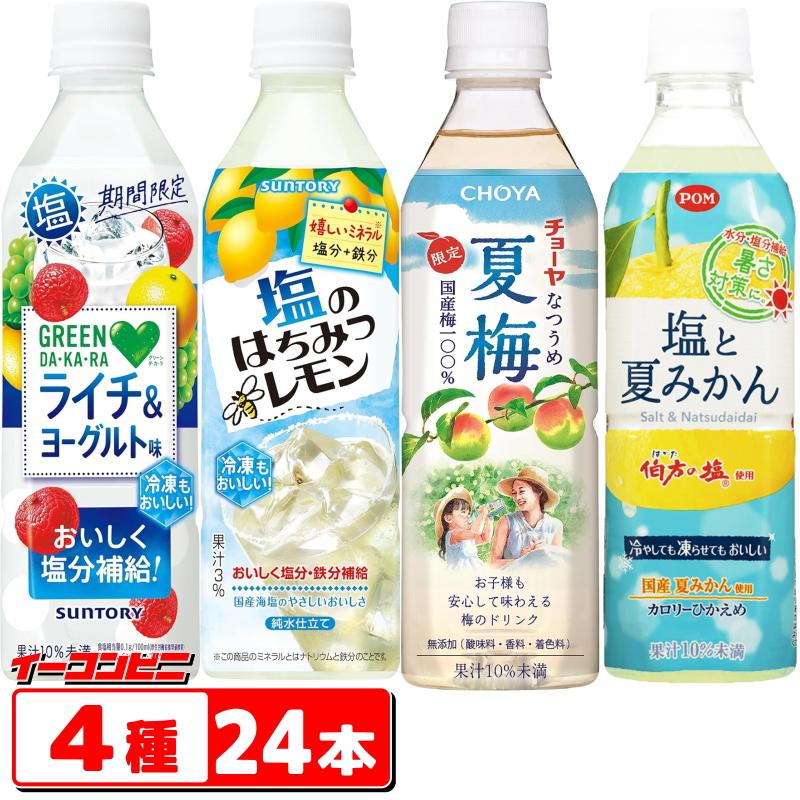 GREEN DA・KA・RA 夏の熱中対策ドリンク 490g 4種バラエティ24本セット