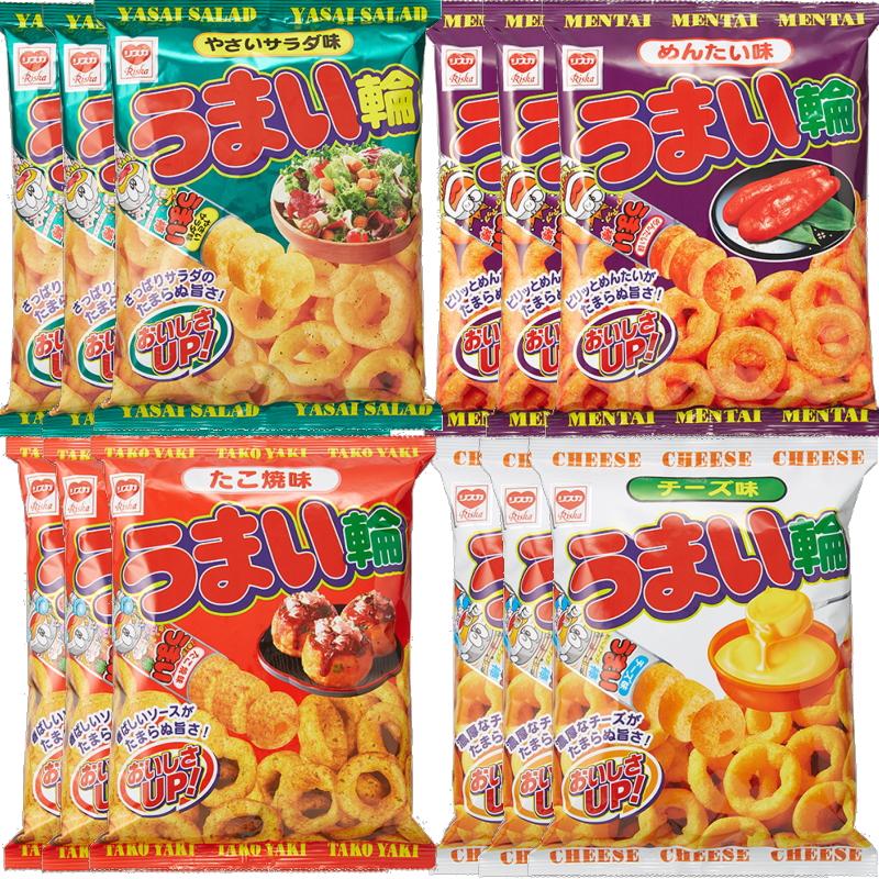 リスカ うまい輪75g 4種各3袋セット（計12袋）うまい棒 リング スナック【送料無料(沖縄・離島除く)】 : イーコンビニ - 通販 ...