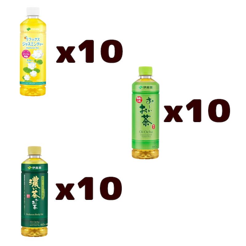 お〜いお茶 伊藤園 おーいお茶／濃い茶／ジャスミン 460ml 3種各10本