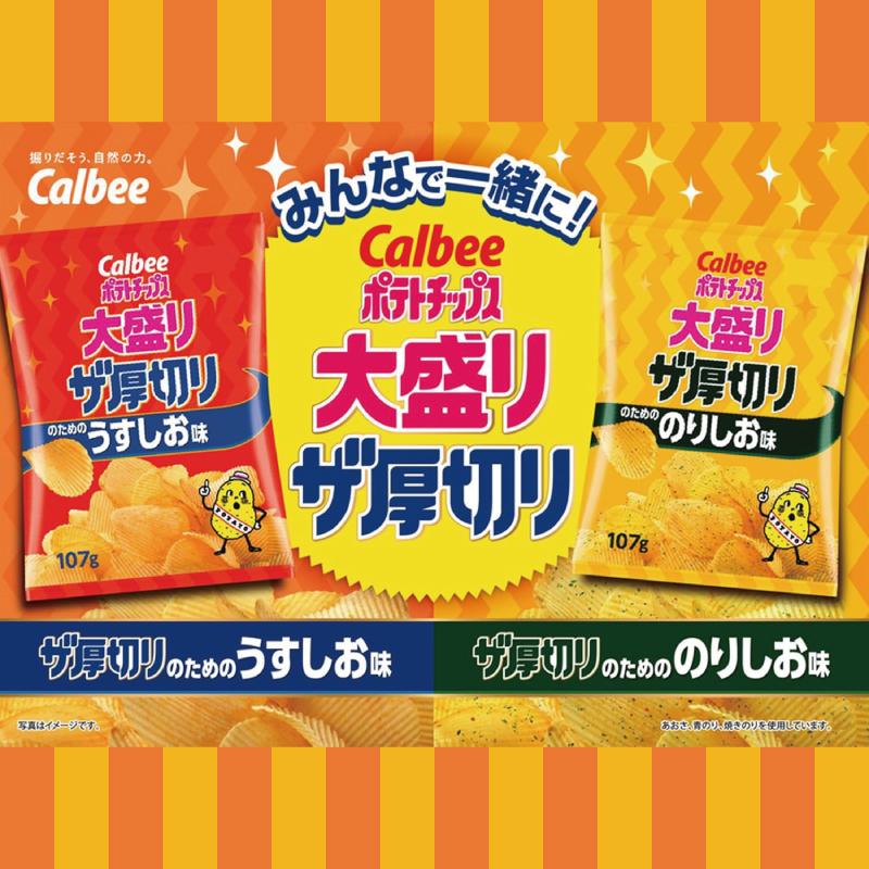 カルビー ポテトチップス 大盛り ザ厚切り 107g 2種各6袋（計12袋） 【うすしお味／のりしお味】 | カルビー | 01