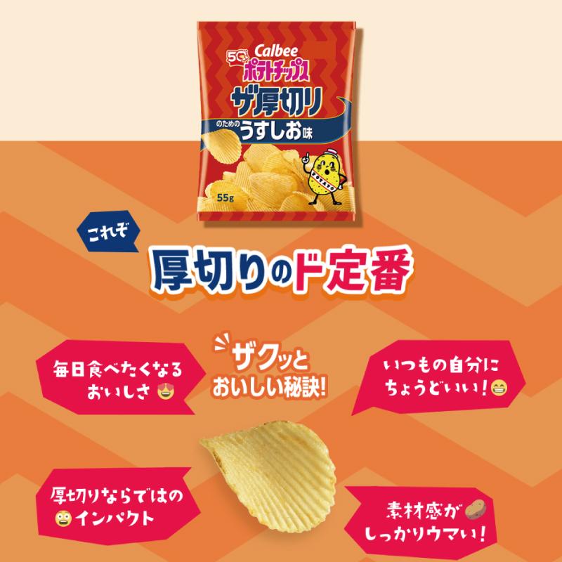 カルビー ポテトチップス 大盛り ザ厚切り 107g 2種各6袋（計12袋） 【うすしお味／のりしお味】 | カルビー | 02