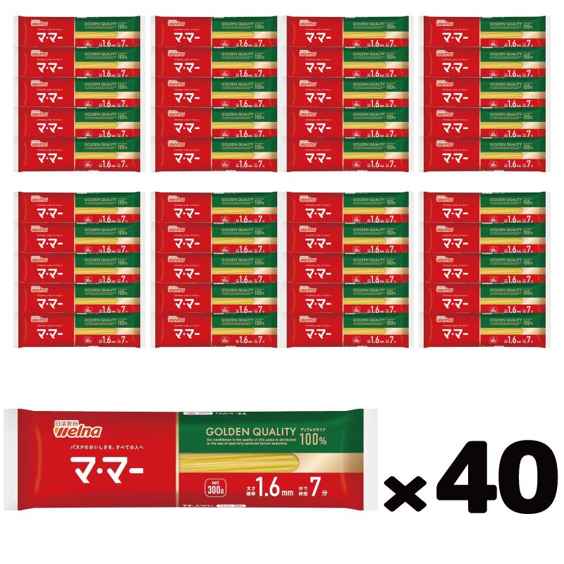 スパゲッティ(太さ1.6mm) 300g×40袋 マ・マー 日清製粉ウェルナ スパゲティ 1.6mm 300g x 1ケース（40袋