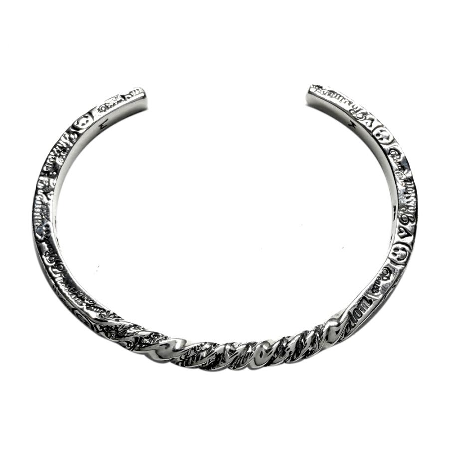 ビルウォールレザー Bill Wall Leather グラフィティ スクエア ツイスト バングル  GRAFFITI SQUARE TWIST BANGLE THIN 4mmの画像