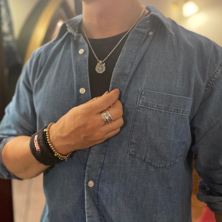 O*G様 ビルウォールレザー　ビームス　ブレスレット　ハッピーフェイス Bill Wall Leather（ビルウォールレザー）B596 ラウンドチェーン