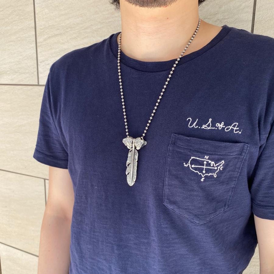 ビルウォールレザー Bill Wall Leather ラージグラフィティフェザーペンダント LG Graffiti Feather Pendantの画像