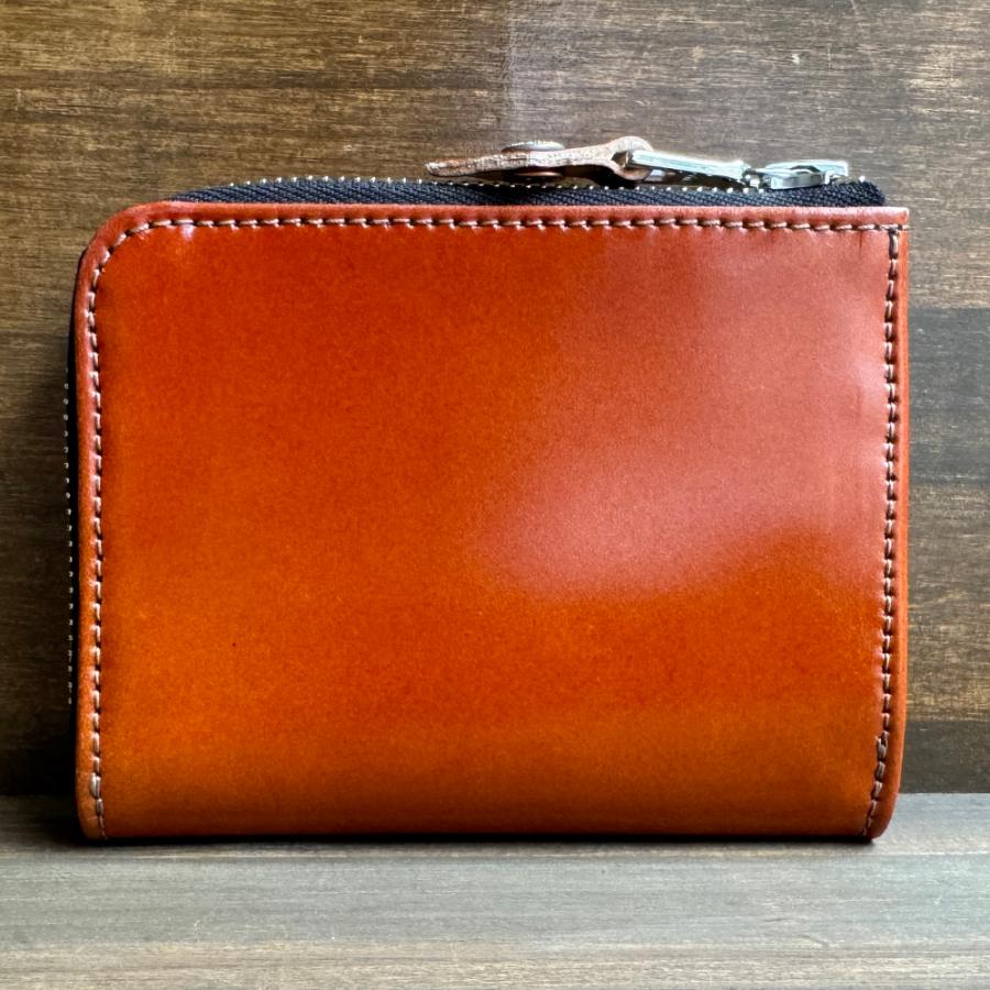 ビルウォールレザー Bill Wall Leather クリームスモールジップウォレット コードバン CREAM Small Zip Wallet Cordovanの画像