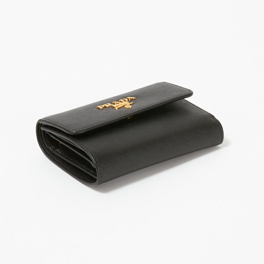 【並行輸入品】 プラダ 折財布 【SAFFIANO METAL】 1MH025 QWA F0002 NERO PRADAの画像