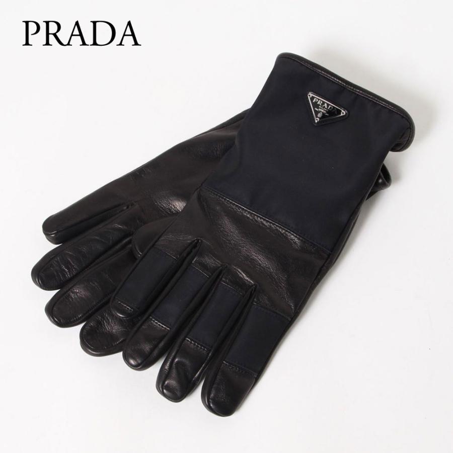 プラダ メンズ 手袋 グローブ Tessuto Nappa 2gg095 2dwb F0002 ブラック Prada Zkk Etc E Cross 通販 Yahoo ショッピング