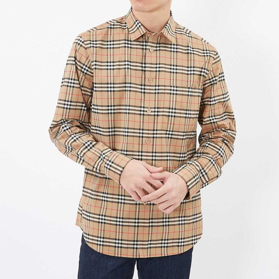aja　BURBERRY チェック柄 ベージュシャツ　サイズS BURBERRY チェック柄 ベージュシャツサイズS