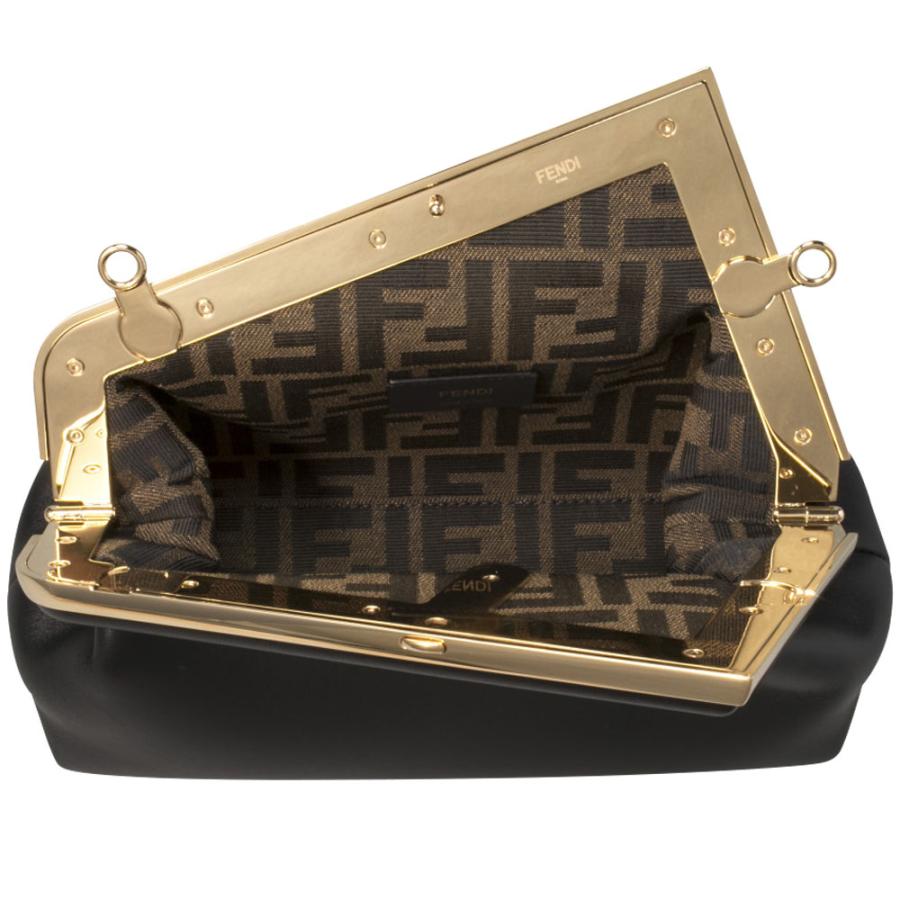 フェンディ FENDI ショルダーバッグ クラッチバッグ ファースト スモール レザー ブラック ゴールド レディース 8BP129 ABVE 送料無料【中古】 e61131i FENDI - フェンディ FENDI ショルダーバッグ クラッチバッグ