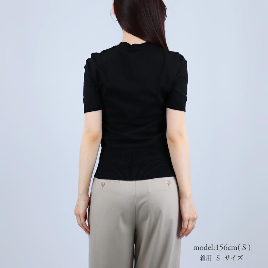 PATOU ロゴ 半袖 ニット ブラック Sサイズ PATOU（パトゥ） 【並行輸入品】 レディース 半袖ニット ロゴニット