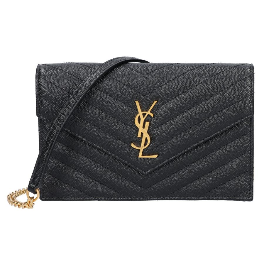 SAINT LAURENT クロコ型押しチェーンウォレット/ショルダーバッグ 美品】Saint Laurent サンローラン サンセット ハンドバッグ クロコ型