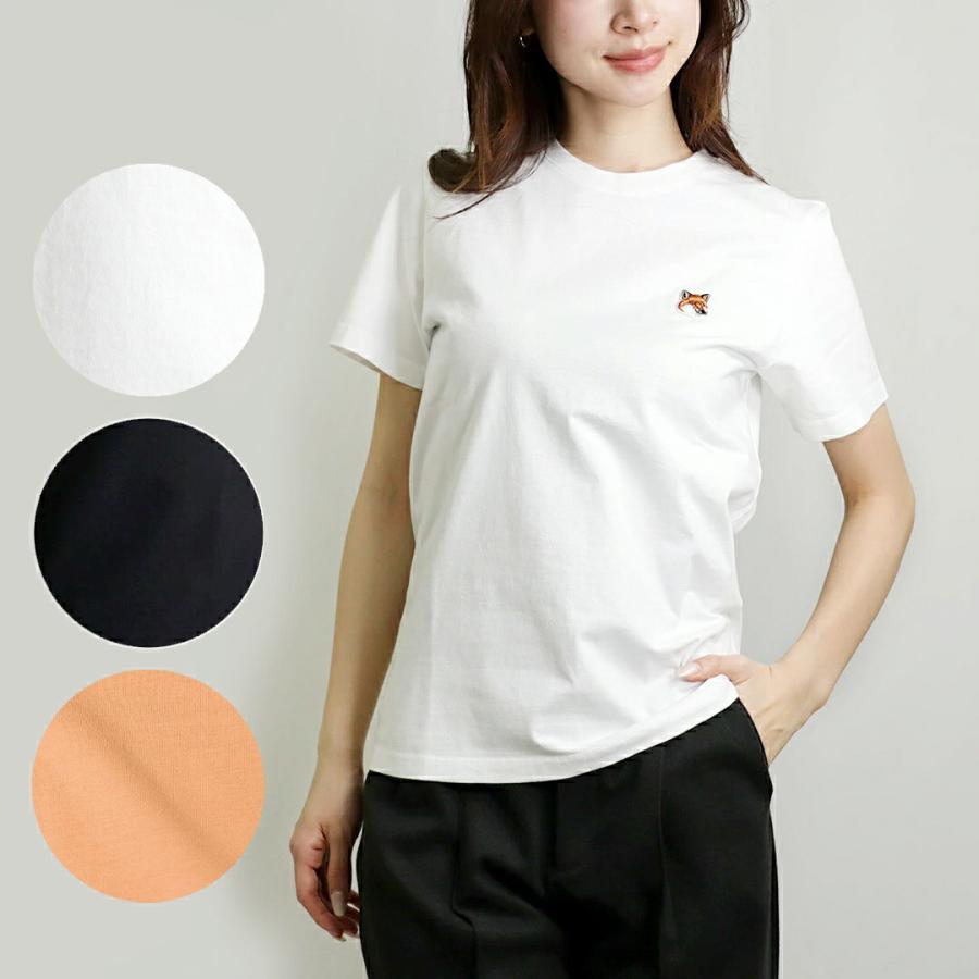 タグ付き 未使用 M サイズ メゾンキツネ ロゴ刺繍Tシャツ 白 M MAISON KITSUNE（メゾン キツネ） 【並行輸入品】 レディース Tシャツ